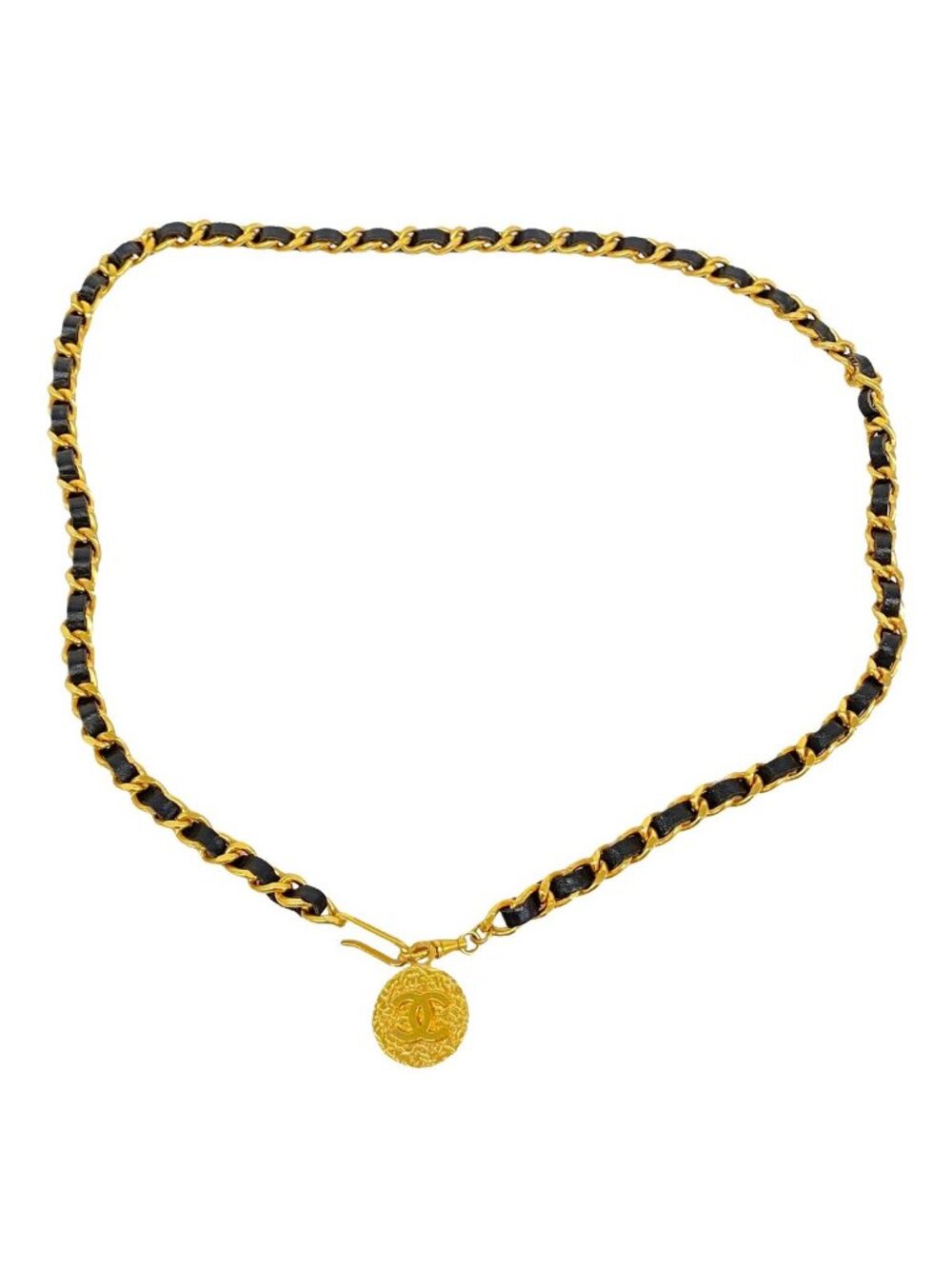 Chanel Belt Chain Black Gold